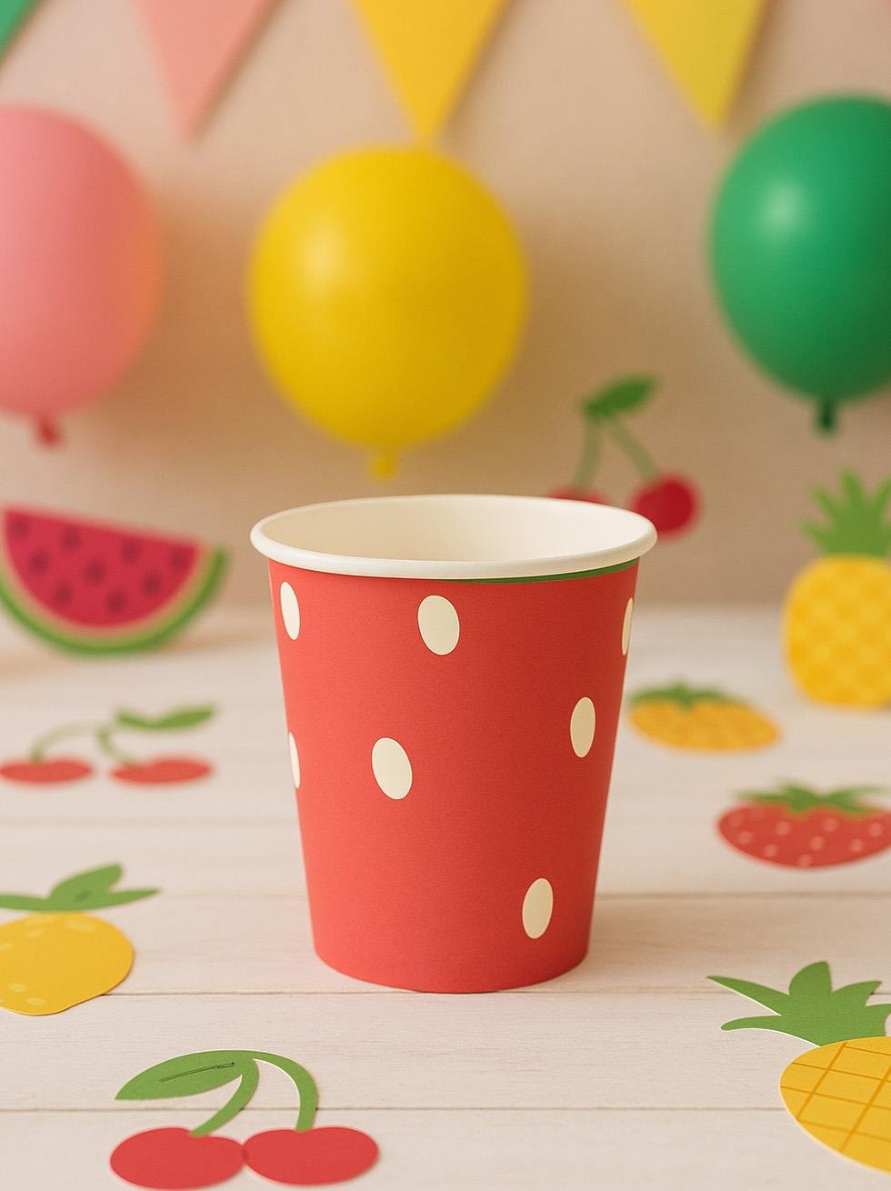 Meyve Temalı Bardak Karton Doğum Günü Bardağı 8li