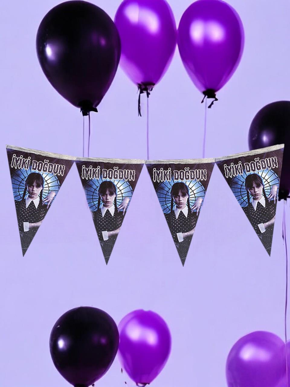 Wednesday Flama Bayrak Asılabilir Doğum Günü Süsü