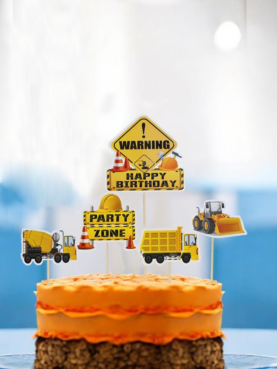 İnşaat Temalı Kürdan Figürlü Cupcake Kürdanı Pasta Süsü 5li