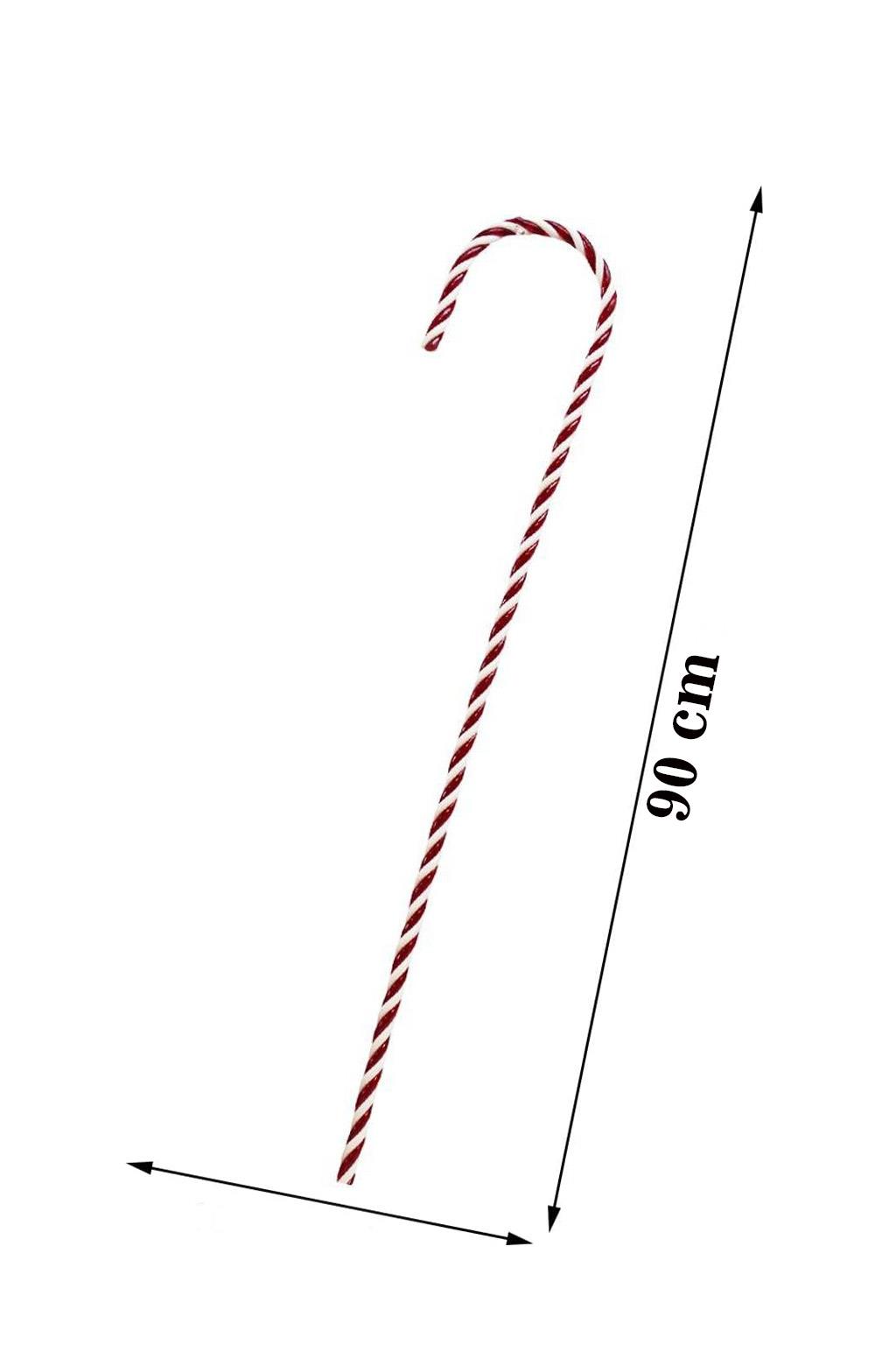 Yılbaşı Ağaç Süsü Baston Şeker Figürlü Dekoratif Süs Kırmızı 79 cm