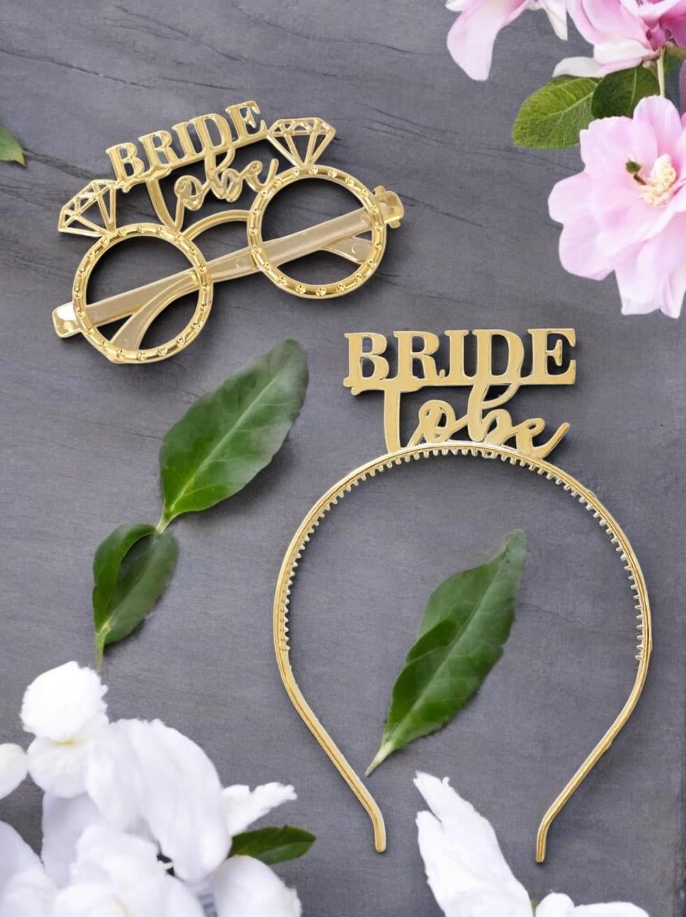 Bride To Be Taç Gözlük Set Bekarlığa Veda Parti Aksesuarı Gold