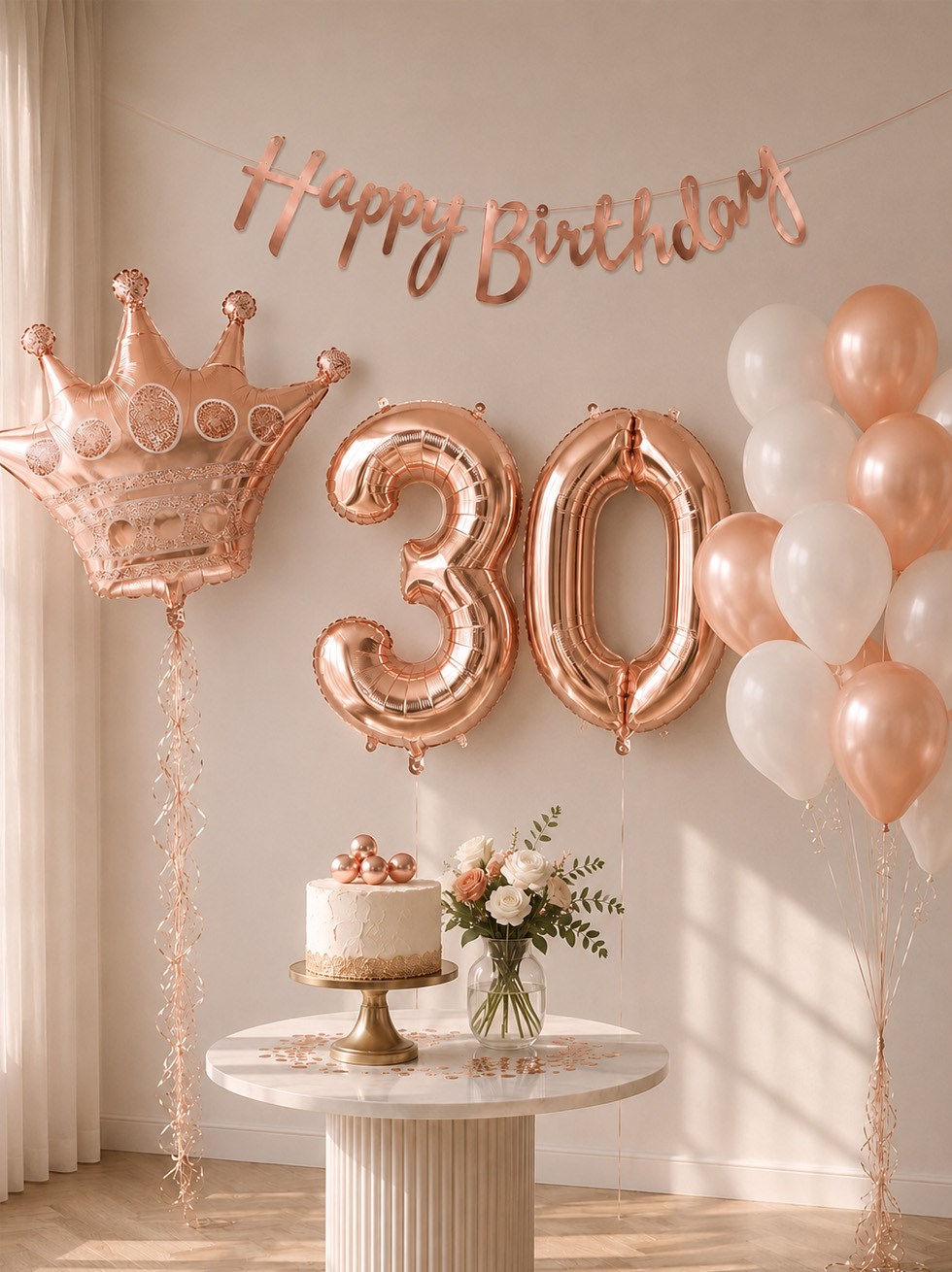 30 Yaş Doğum Günü Dekorasyon Seti – Balonlu Parti Seti Rose Gold - 30 Yaş Doğum Günü Partisi | Parti Adresi