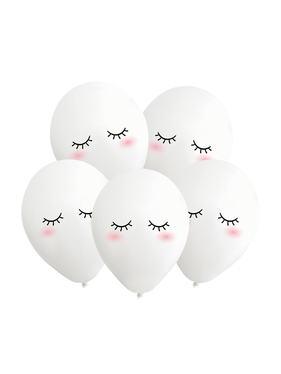 Sevimli Yüz Baskılı Balon Beyaz 12 inc 25li