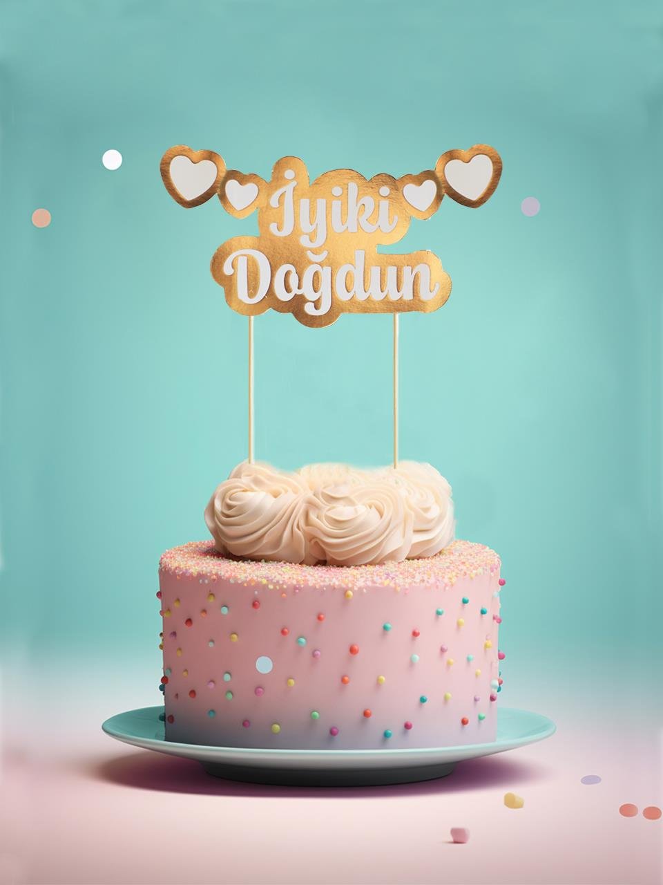Doğum Günü Pasta Süsü İyi Ki Doğdun Yazılı Pasta Kürdanı