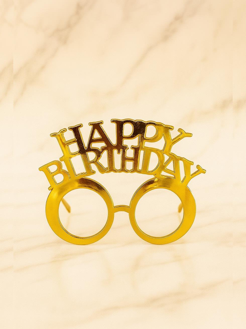 Happy Birthday Yazılı Doğum Günü Partisi Gözlüğü Altın
