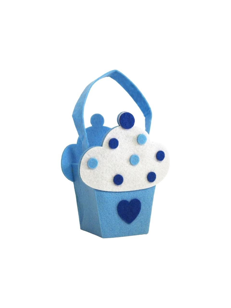 Keçe Cupcake Sepet Mavi
