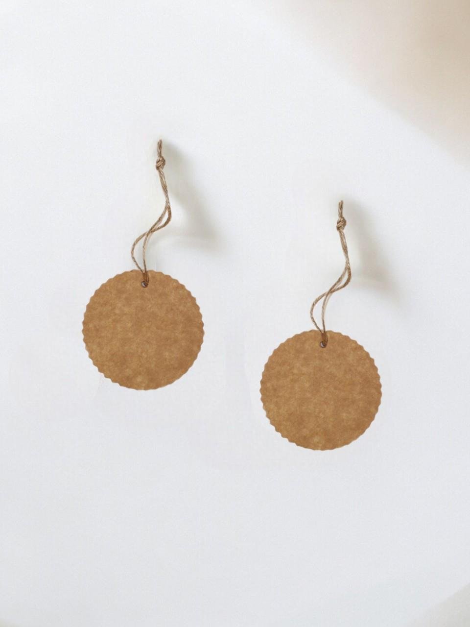 Kraft Hediye Paketi Etiketi Jüt İpli Yuvarlak 12li