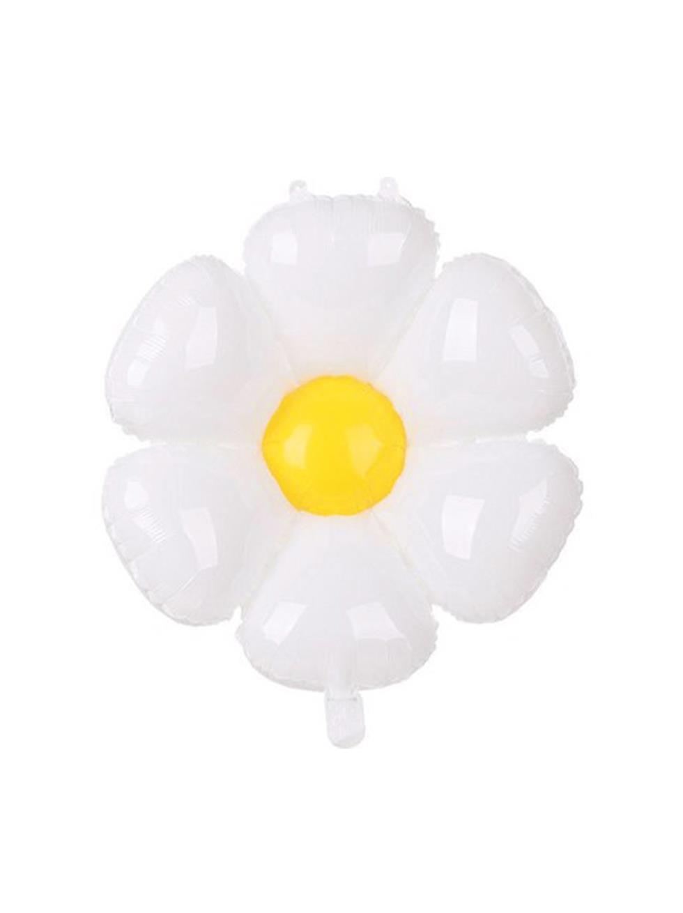 Papatya Folyo Balon Doğum Günü Parti Balonu Beyaz 110 cm