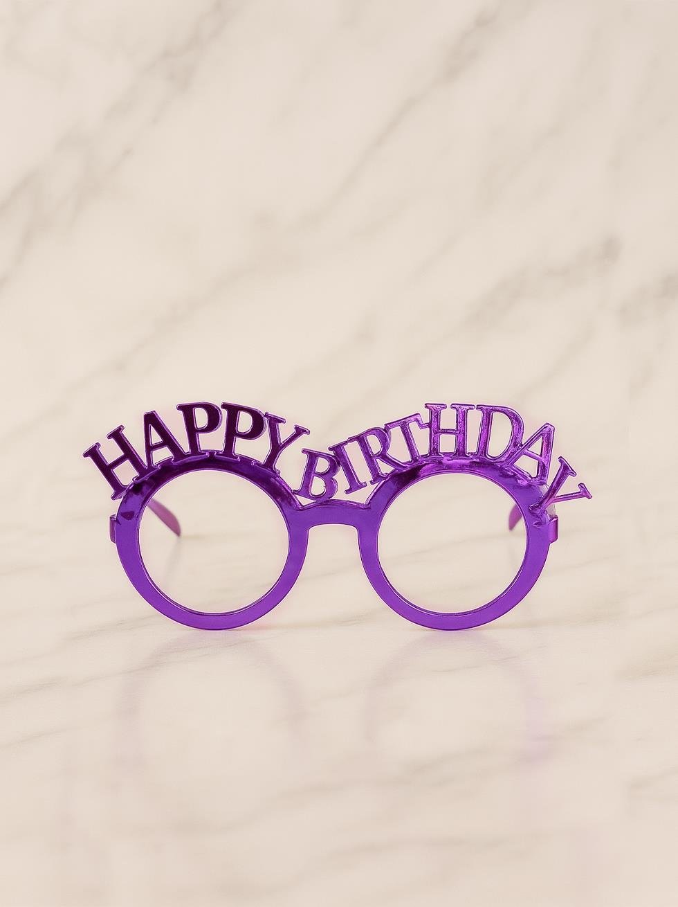 Happy Birthday Gözlük Doğum Günü Parti Aksesuarı Mor