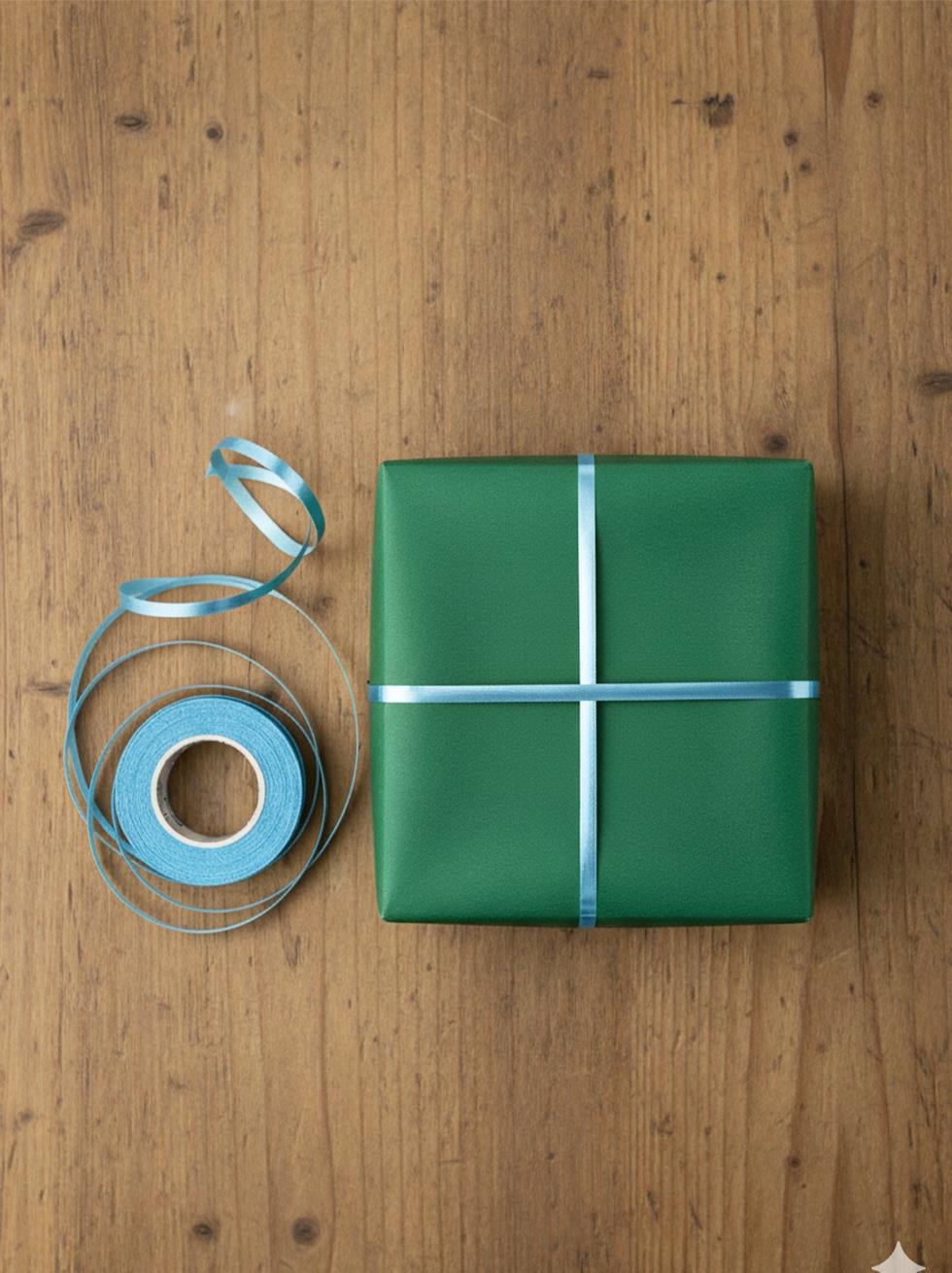 Hediye Paketleme Süsü Dekoratif Rafya Kurdele Mavi 5 mm