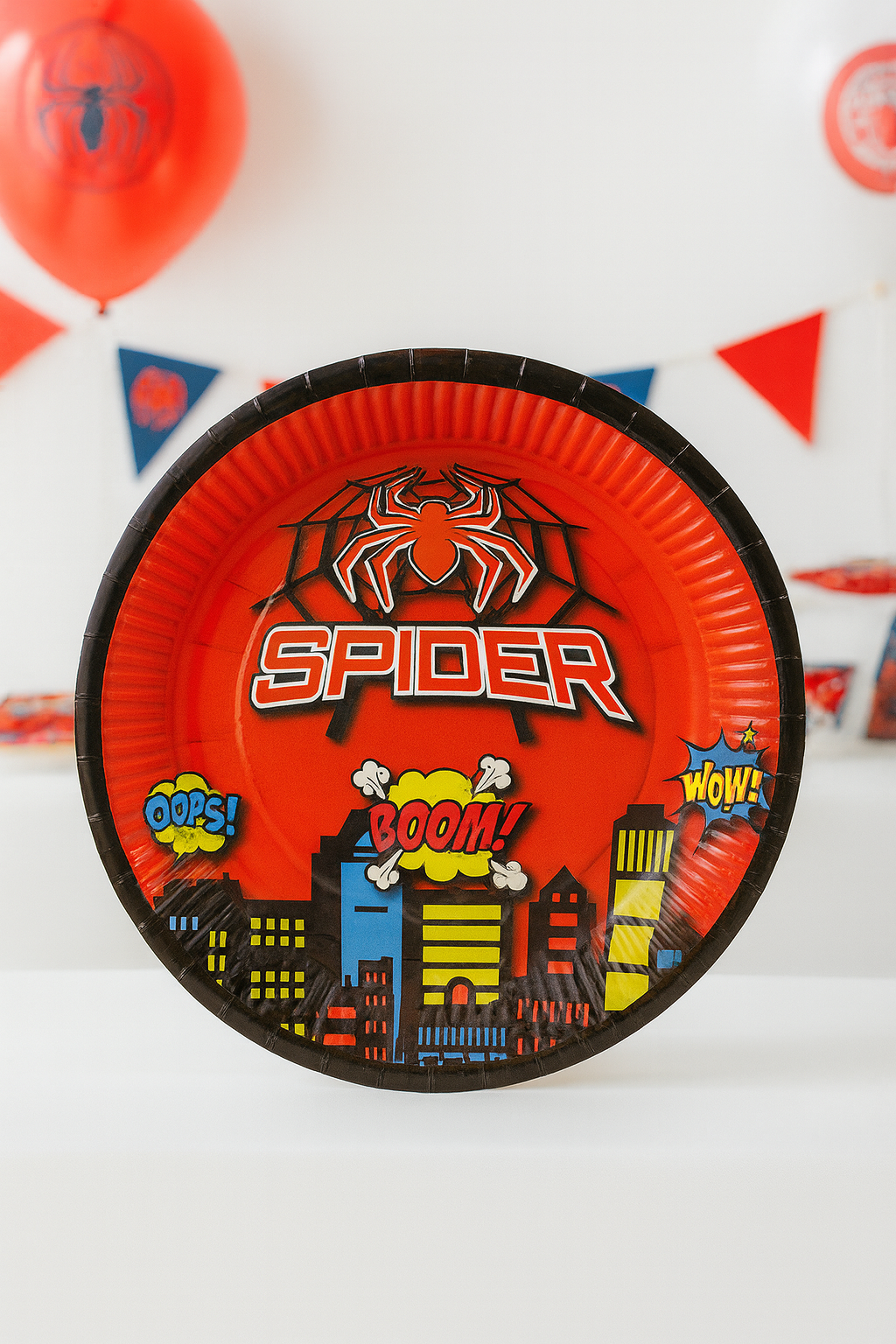 Örümcek Adam Temalı Tabak Karton Doğum Günü Tabağı 