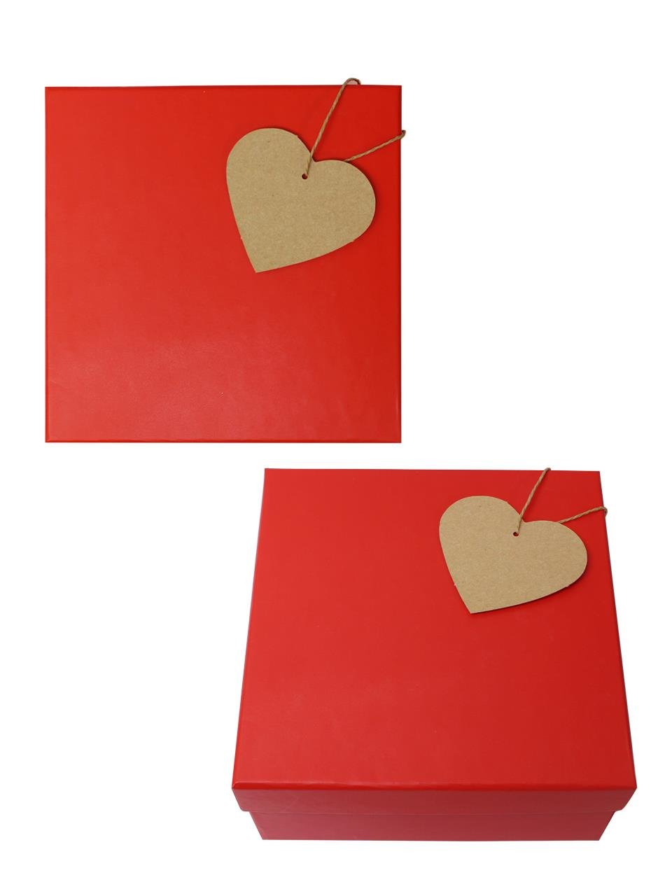 Kraft Hediye Paketi Etiketi Jüt İpli Kalp 12li