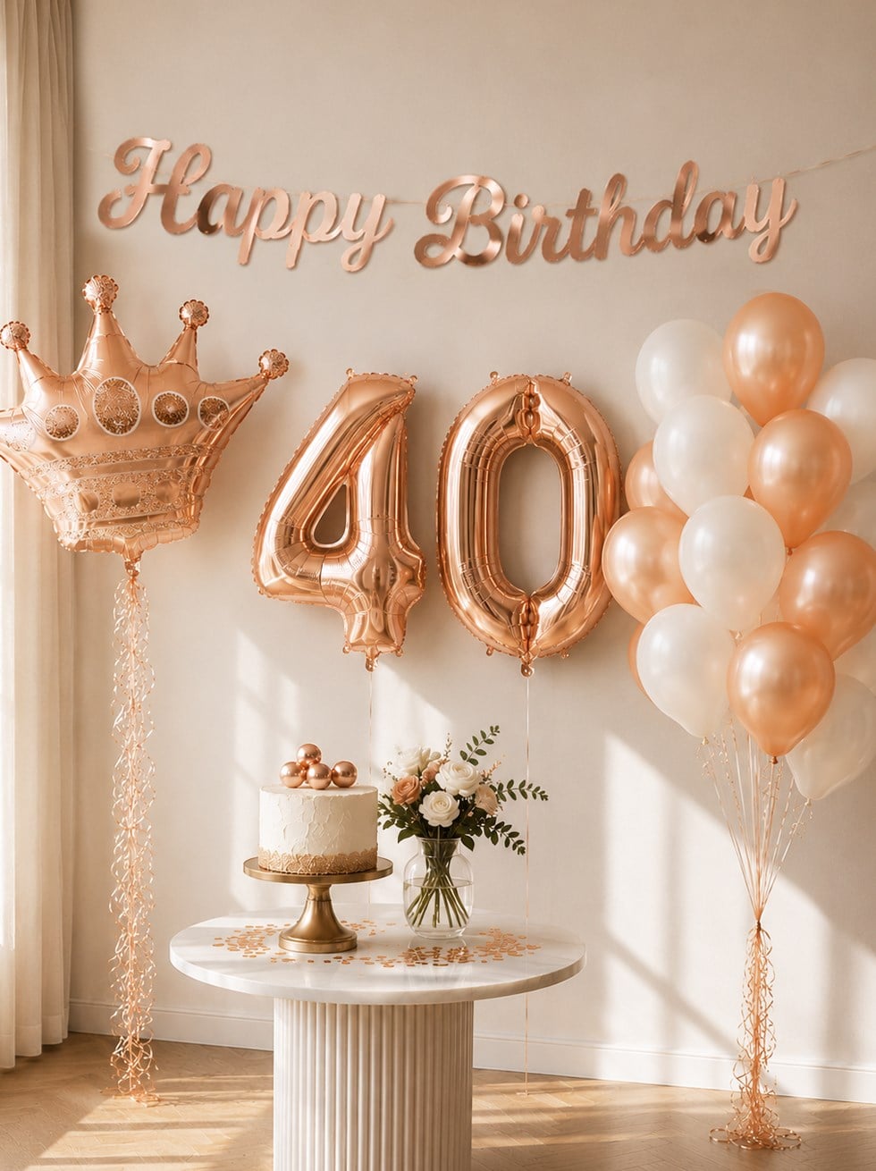 40 Yaş Doğum Günü Dekorasyon Seti – Balonlu Parti Seti Rose Gold - 40 Yaş Doğum Günü Partisi | Parti Adresi