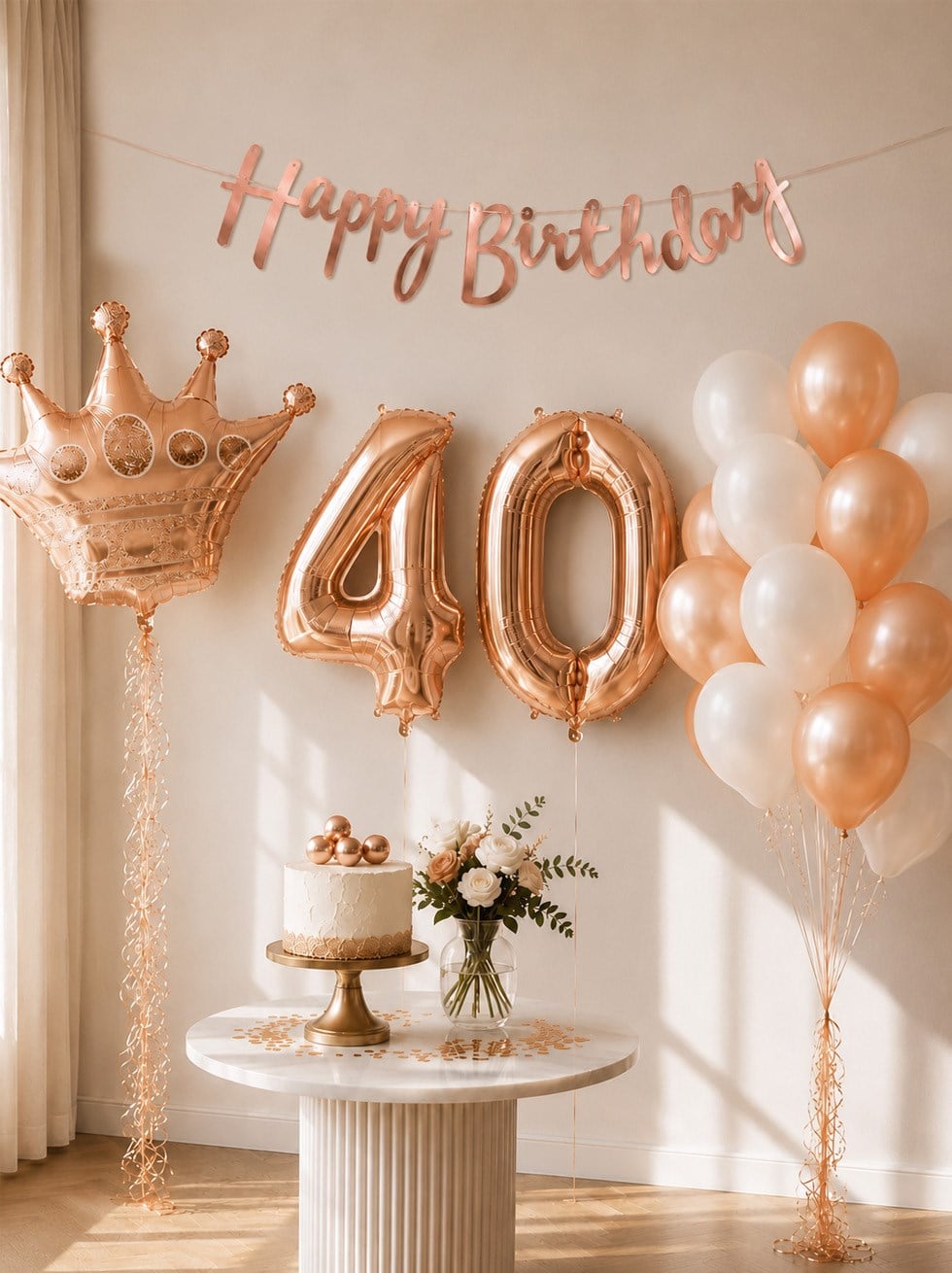 40 Yaş Doğum Günü Dekorasyon Seti – Balonlu Parti Seti Rose Gold - 40 Yaş Doğum Günü Partisi | Parti Adresi
