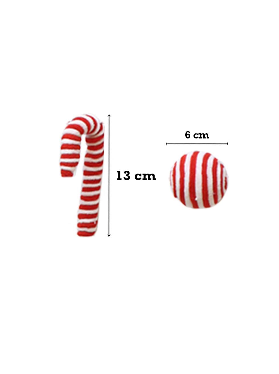 Yılbaşı Dekor Süsleri Baston Şeker Top Figürlü Garland Kırmızı Beyaz 180 cm