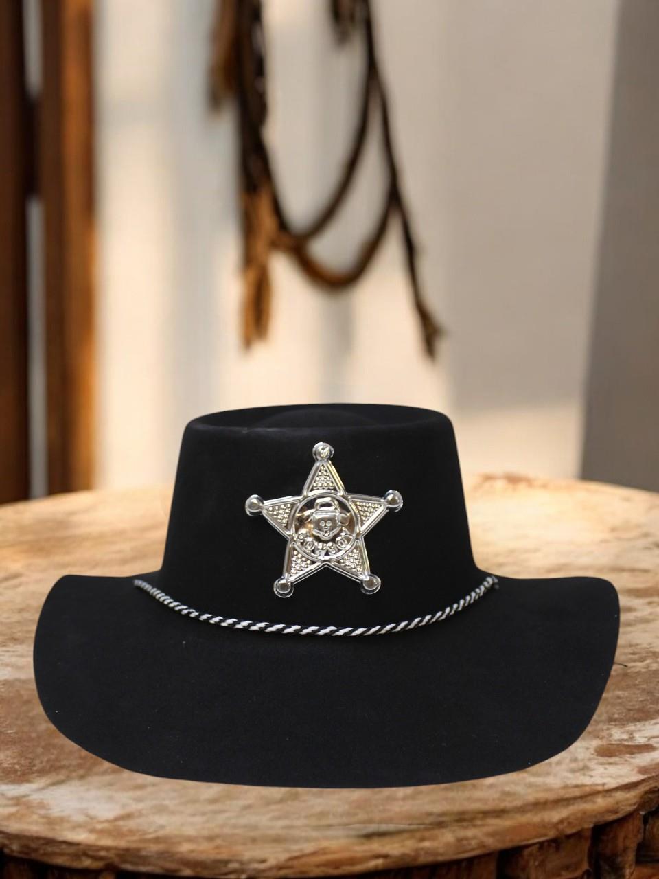 Şerif Kovboy Şapka Parti Aksesuarı Siyah