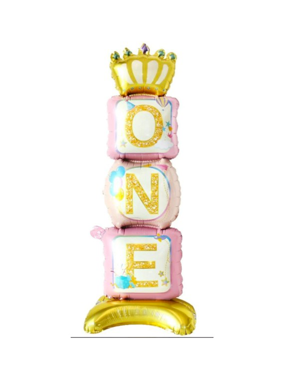 Ayaklı One Folyo Balon 1 Yaş Parti Balonu Pembe