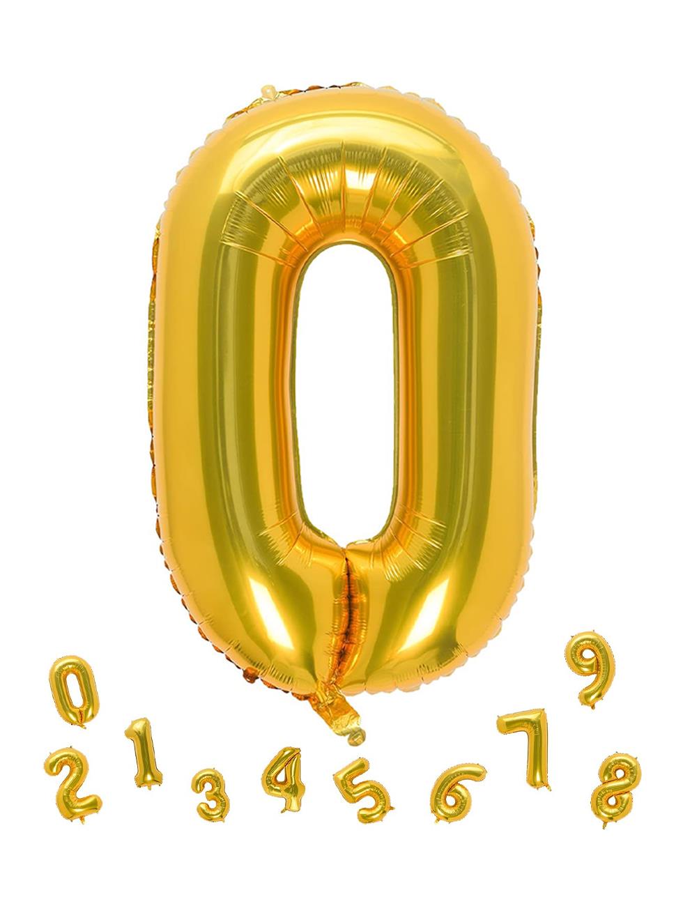 Rakam Folyo Balon 0 Altın Renk 100 Cm - 40