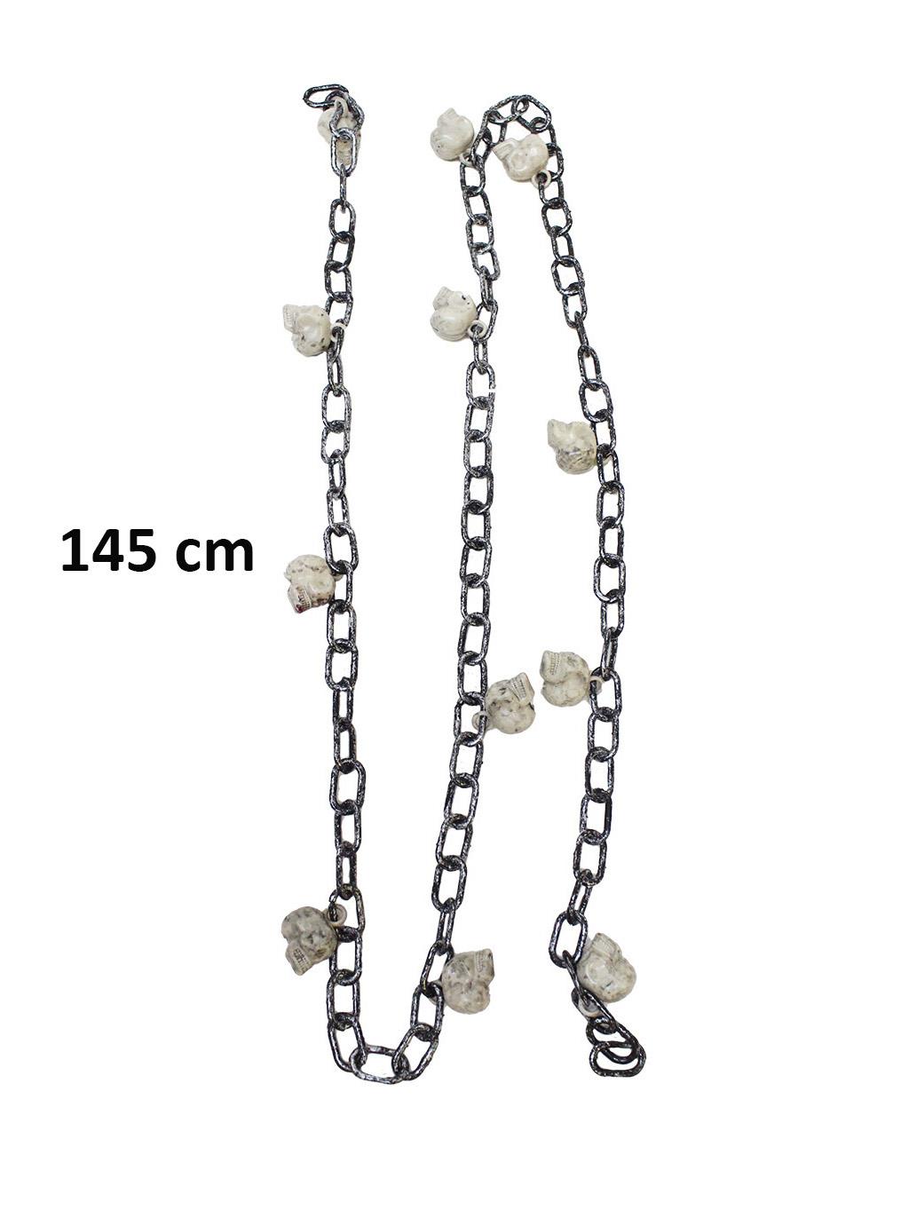 Cadılar Bayramı Kuru Kafalı Plastik Zincir Halloween Parti Dekoru 145 cm