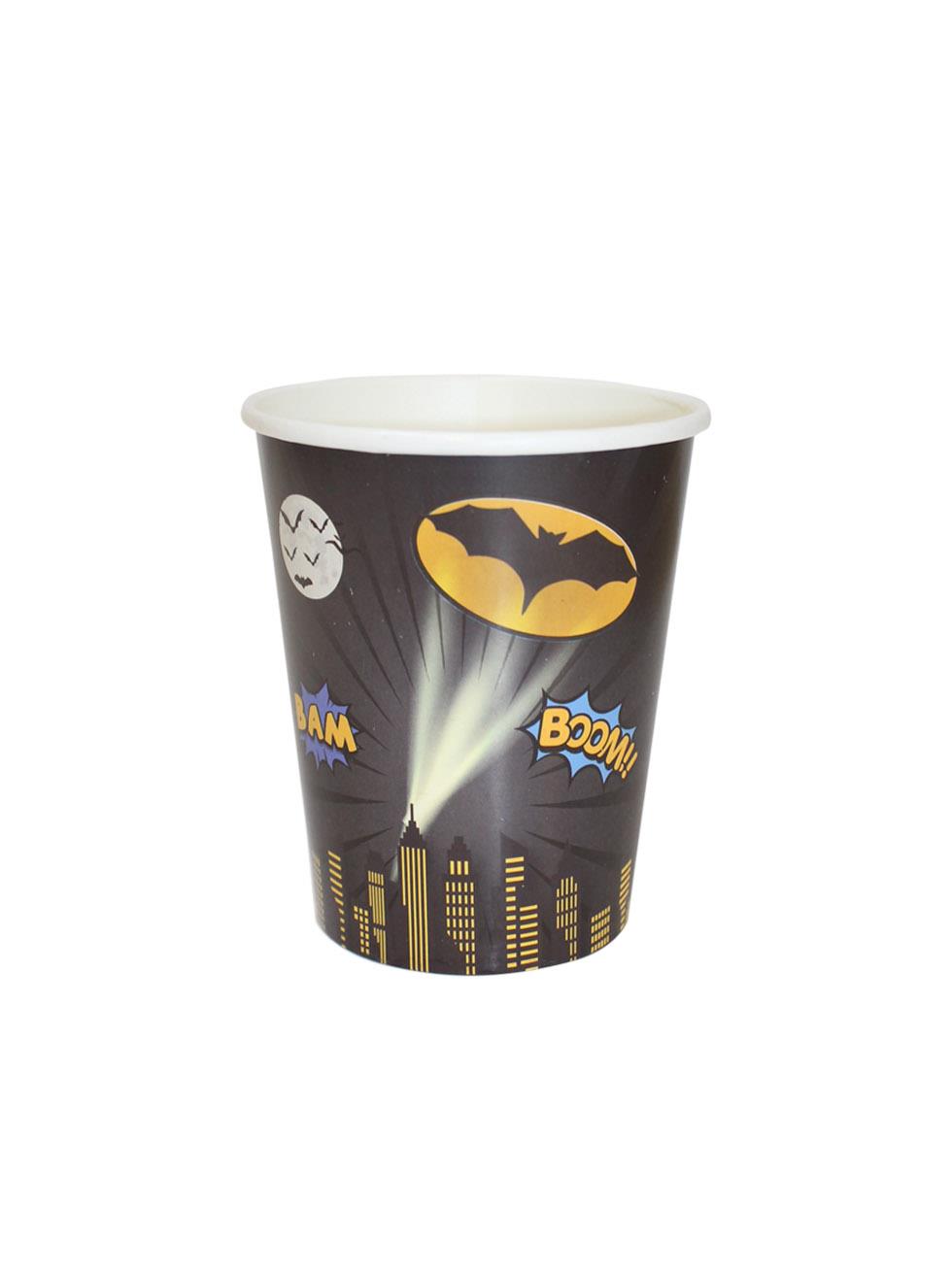 Yarasa Batman Temalı Bardak Karton Doğum Günü Bardağı 8li