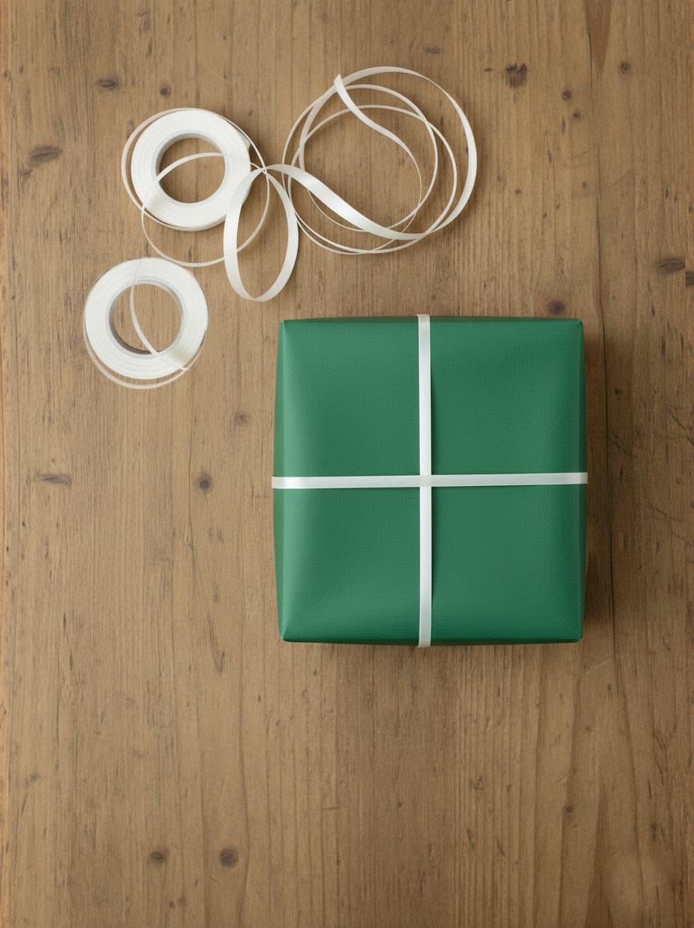 Hediye Paketleme Süsü Dekoratif Rafya Kurdele Beyaz 5 mm