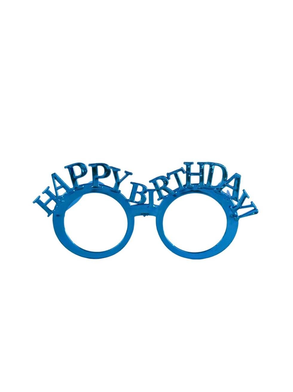 Happy Birthday Gözlük Doğum Günü Parti Aksesuarı Mavi
