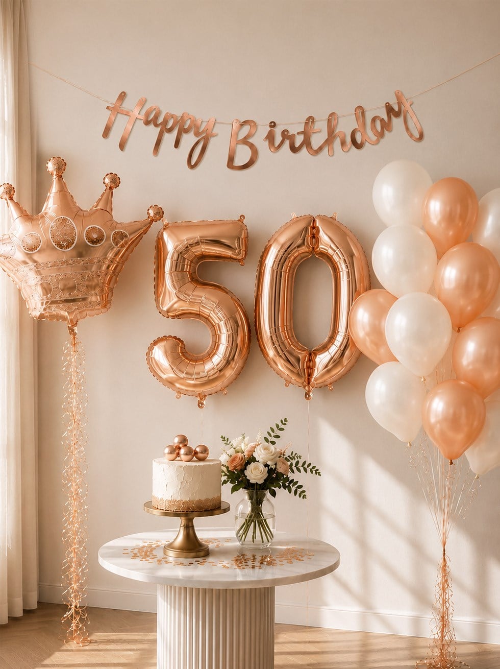 50 Yaş Doğum Günü Dekorasyon Seti – Balonlu Parti Seti Rose Gold - 50 Yaş Doğum Günü Partisi | Parti Adresi