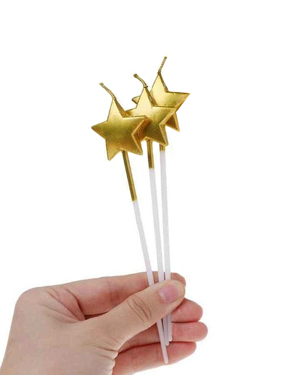 Yıldız Şekilli Pasta Mumu Metalik Gold 