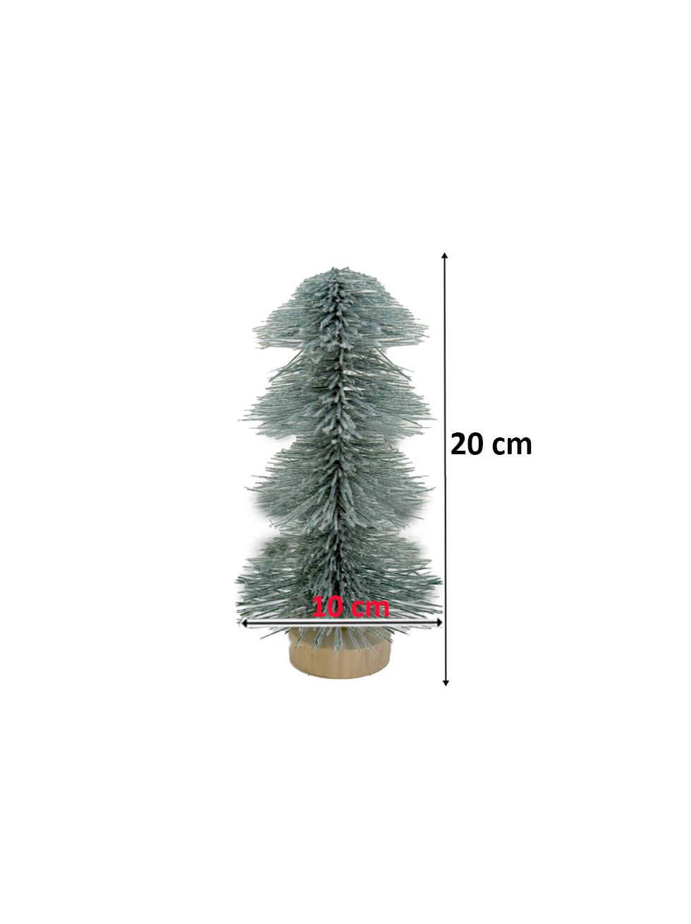 Mini Yılbaşı Ağacı Karlı Fırça Dallı Dekoratif Çam Ağacı 20 cm