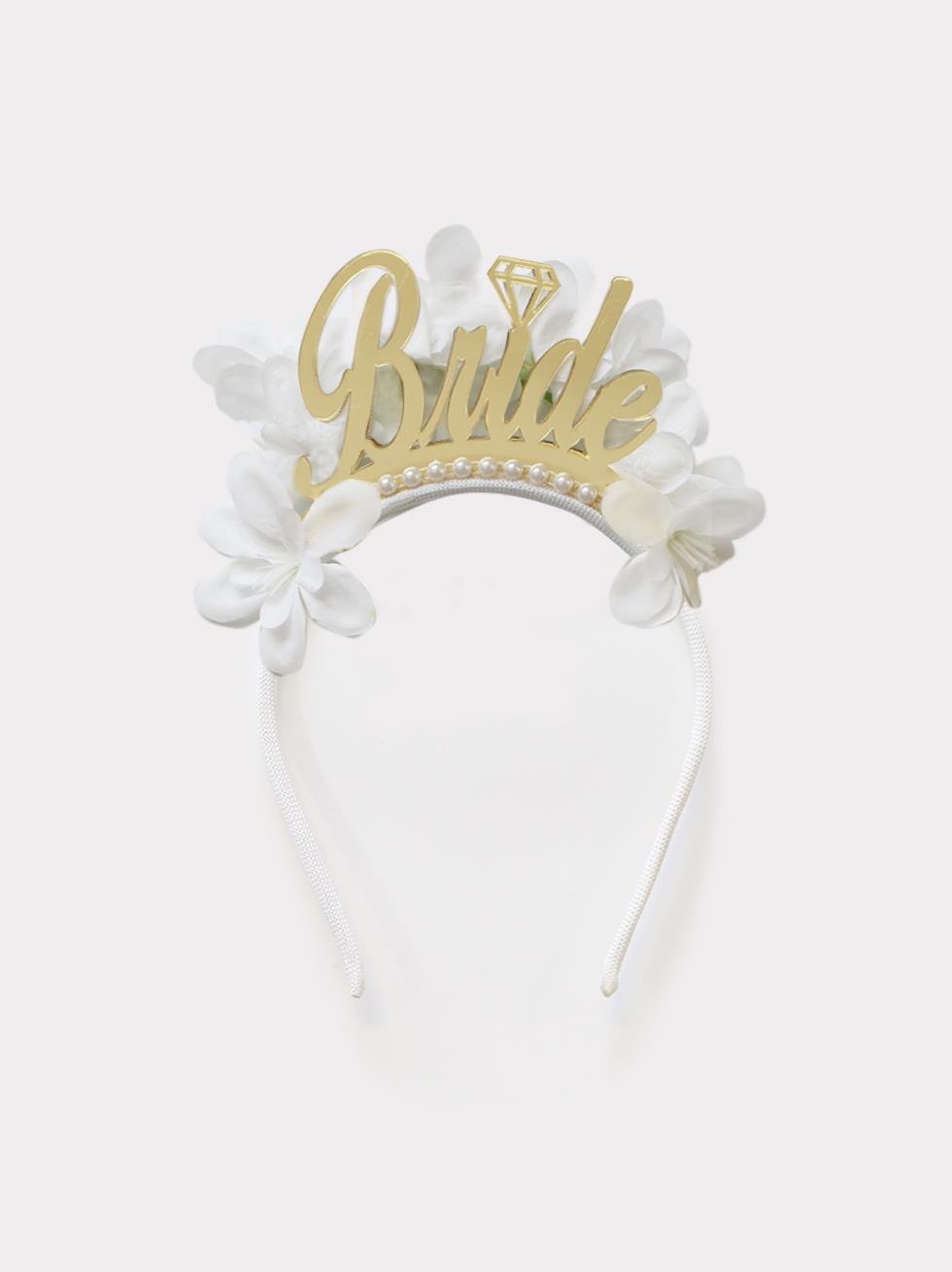 Bride Taç Bekarlığa Veda Parti Tacı Çiçekli Altın Pleksi
