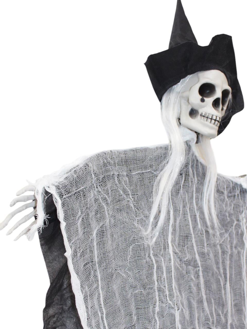 Cadılar Bayramı Şapkalı İskelet Asılabilir Halloween Parti Dekoru Siyah 