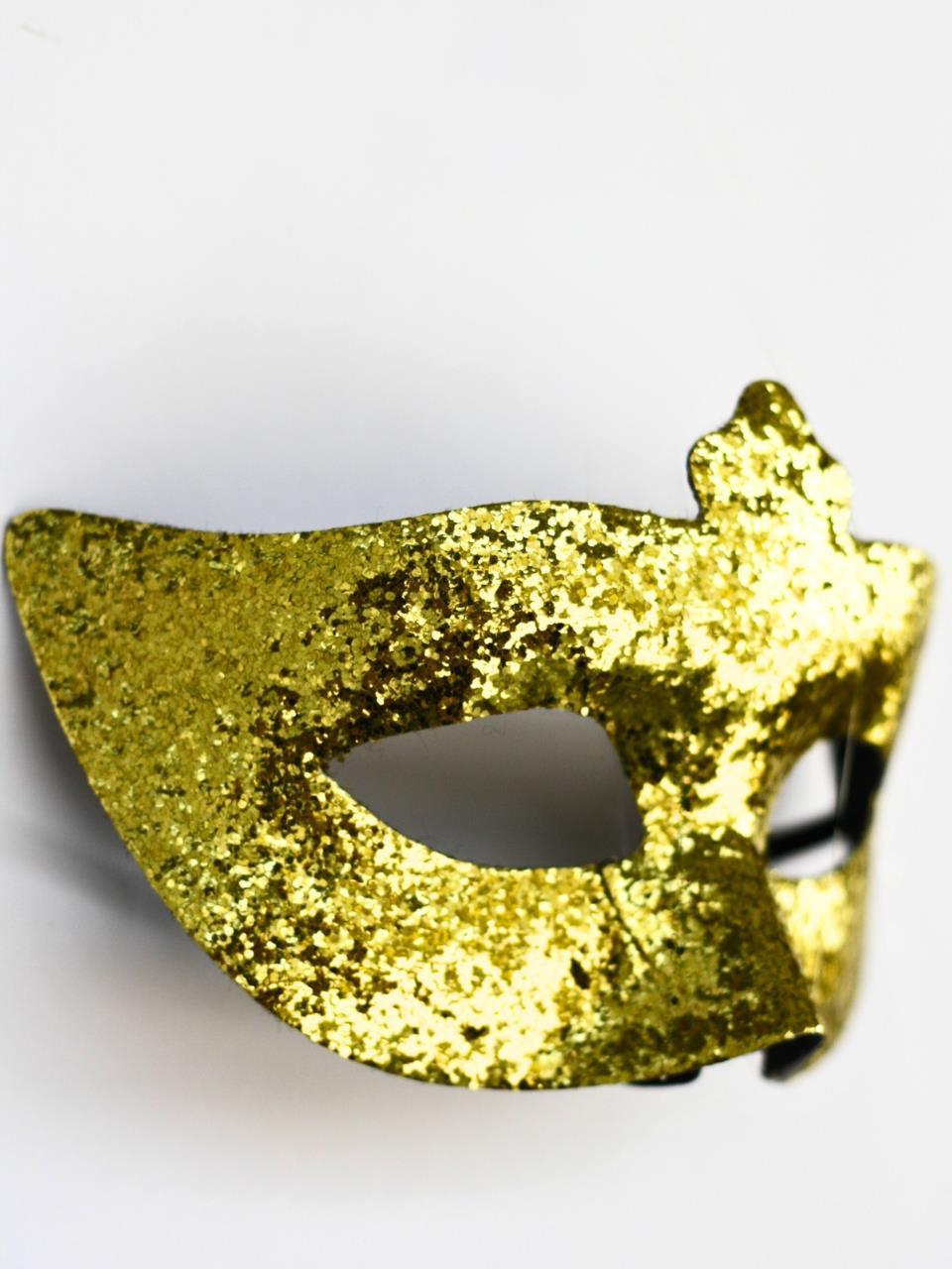 Simli Parti Maskesi Balo Parti Kostüm Aksesuarı Maske Altın