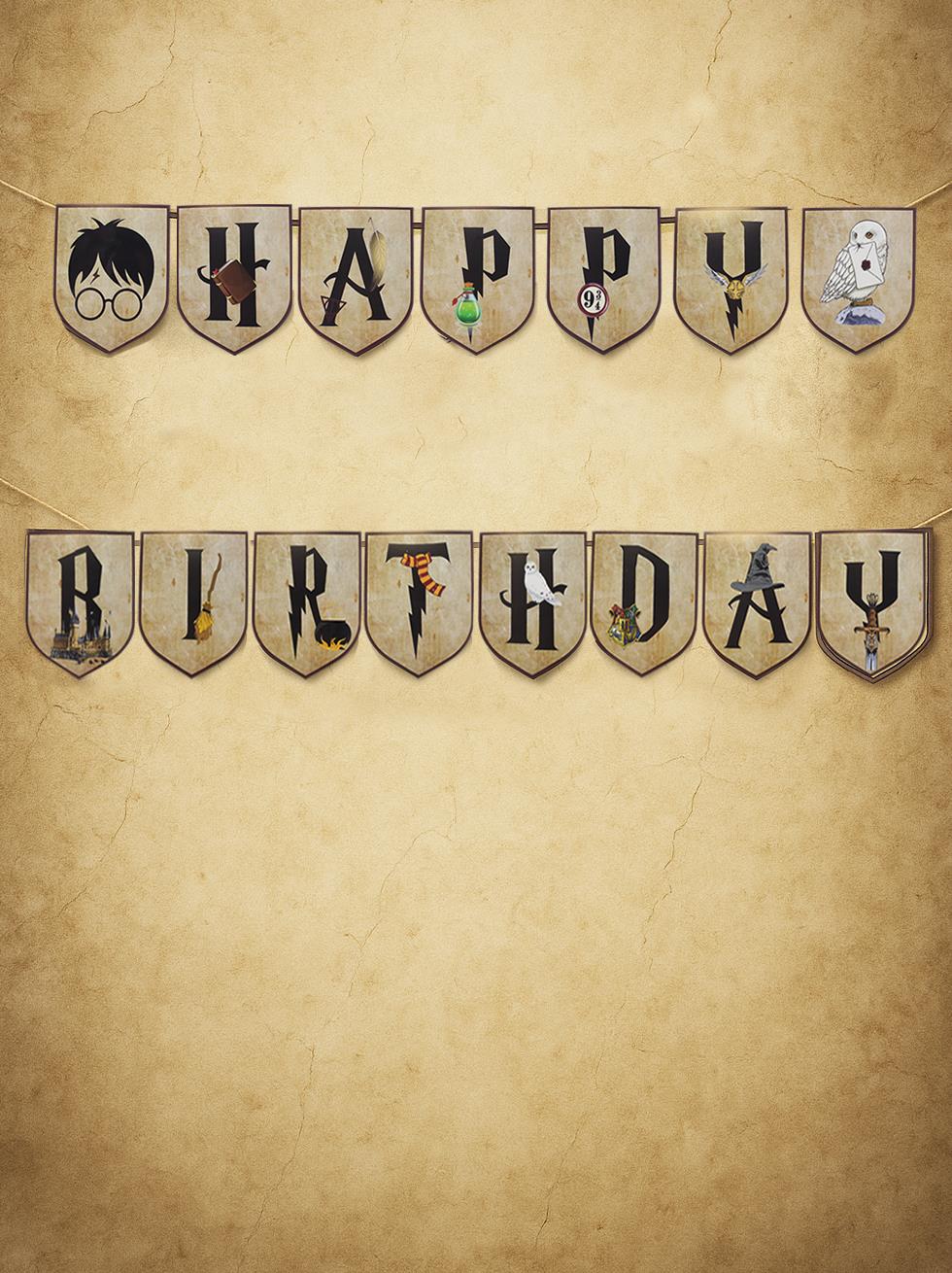 Harry Potter Temalı Happy Birthday Yazı Banner Doğum Günü Parti Süsü