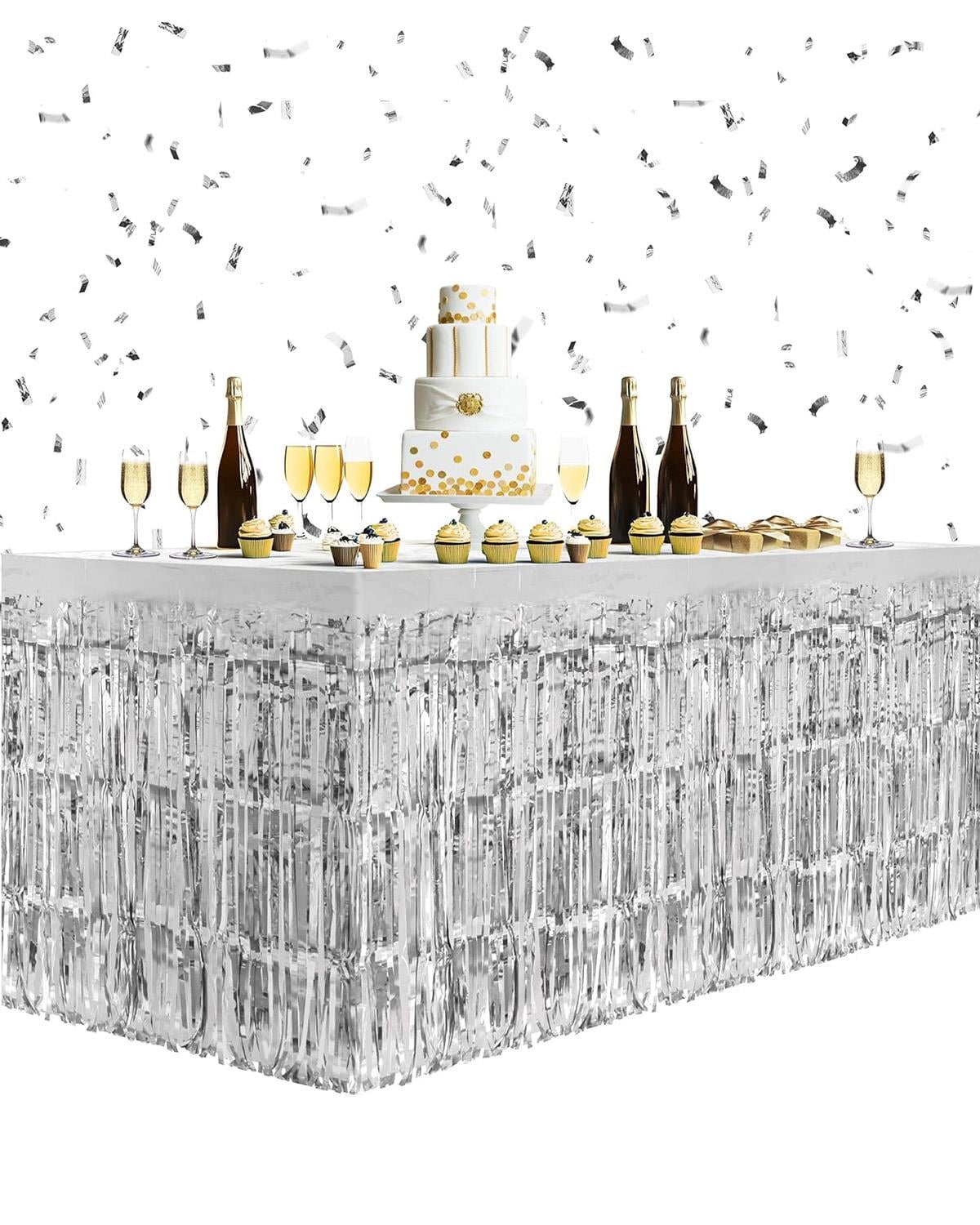 Metalize Masa Eteği Gümüş