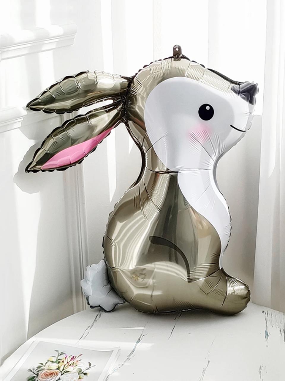 Gri Tavşan Folyo Balon Doğum Günü Parti Balonu 71 cm