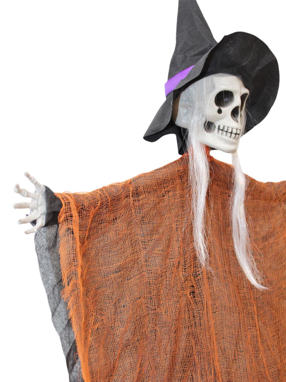 Cadılar Bayramı Şapkalı İskelet Asılabilir Halloween Parti Dekoru Turuncu