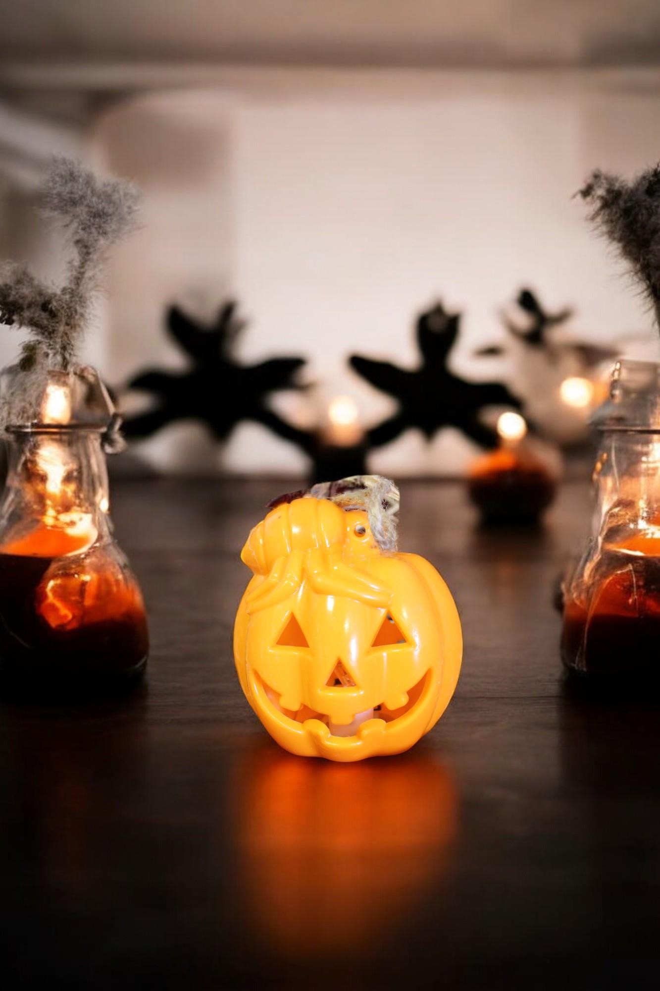 Cadılar Bayramı Led Işıklı Balkabağı Asılabilir Halloween Dekor Süsü