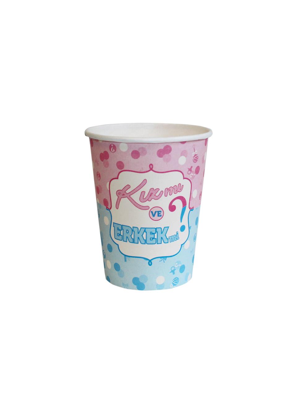 Cinsiyet Partisi Kız mı Erkek mi Karton Tabak Bardak Set