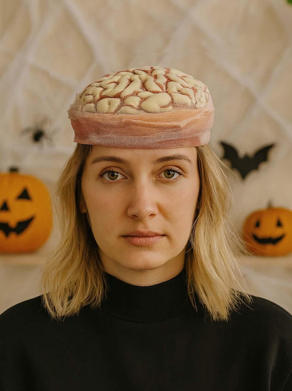 Beyin Figürlü Halloween Parti Şapkası Cadılar Bayramı Kostüm Aksesuarı 