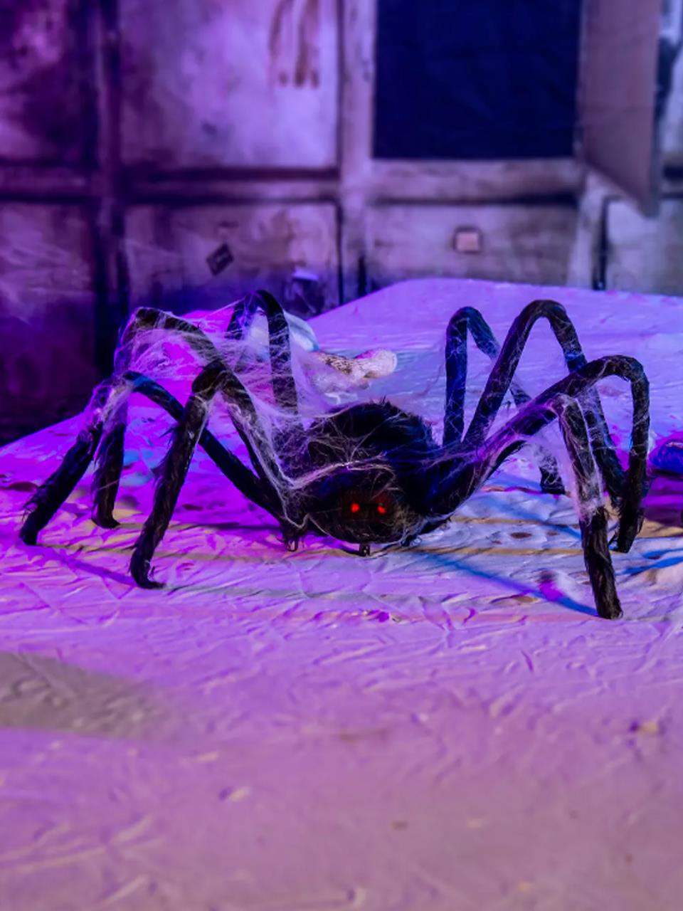 Cadılar Bayramı Peluş Örümcek Halloween Parti Dekoru Siyah 75 cm