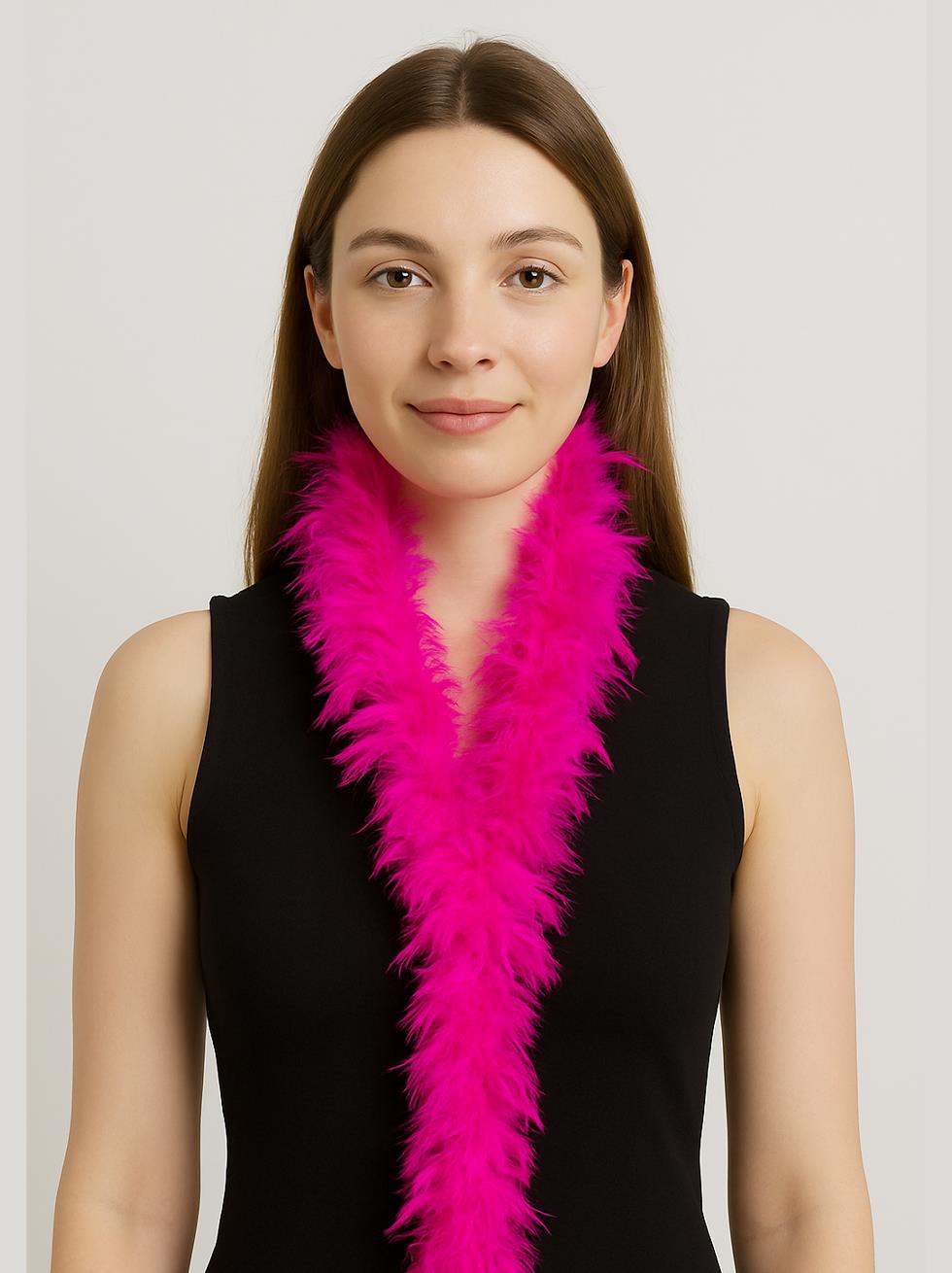 Otriş Tüy Bride Parti Kostüm Aksesuarı Fuşya 180 cm 