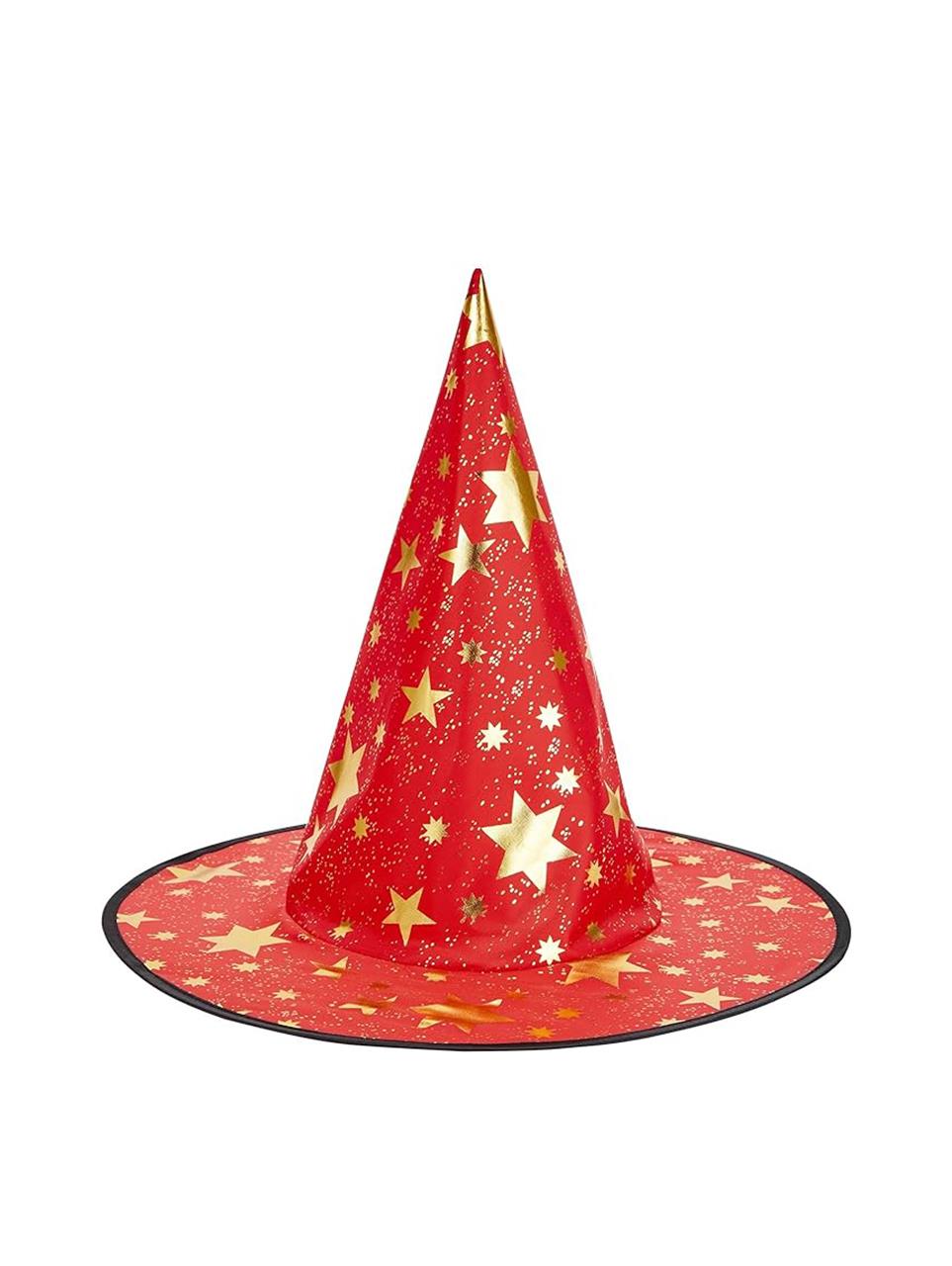 Cadılar Bayramı Desenli Cadı Şapkası Halloween Parti Kostüm Aksesuarı Kırmızı