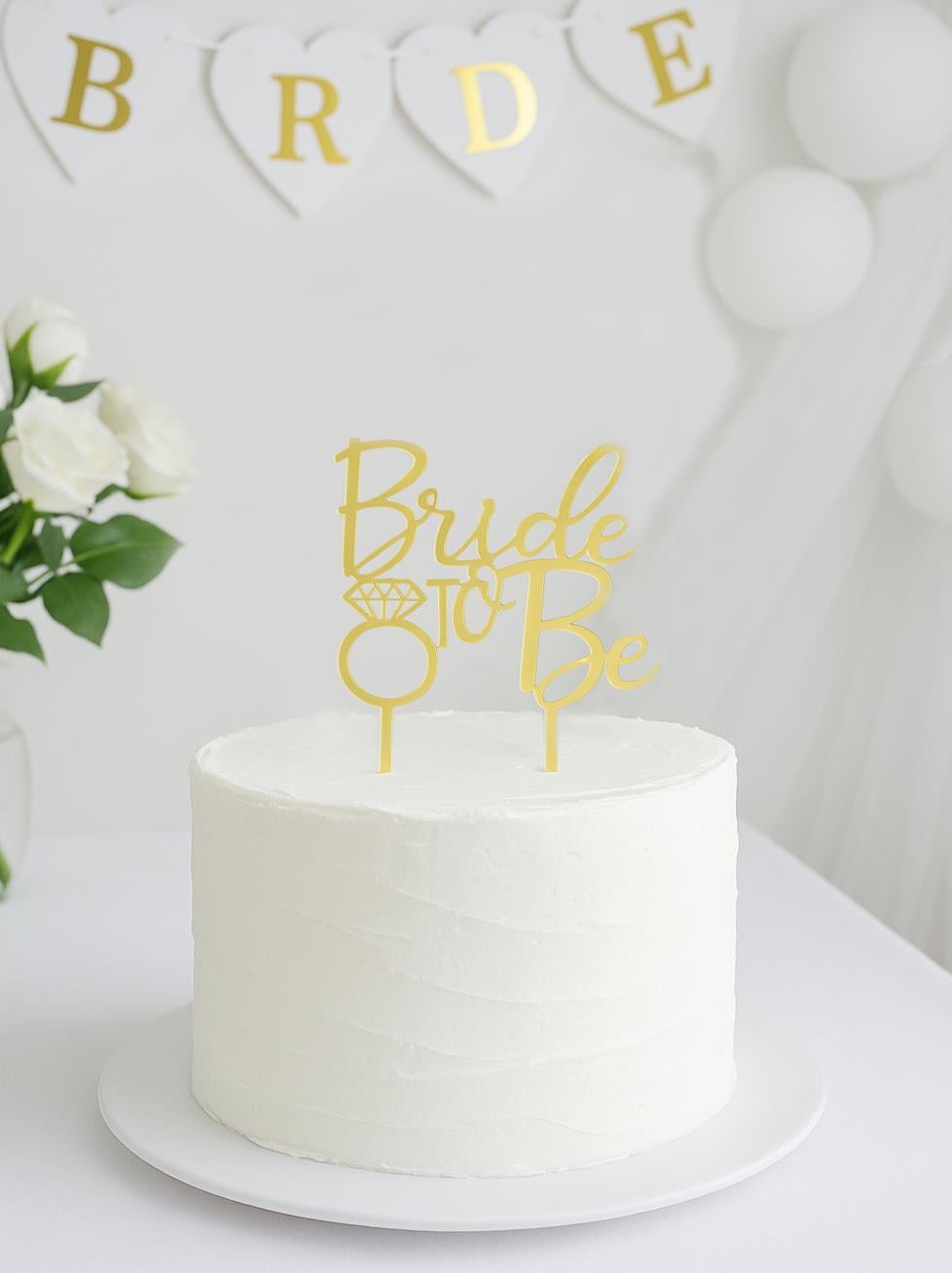 Bekarlığa Veda Partisi Dekoru Bride To Be Pasta Süsü Pleksi Altın