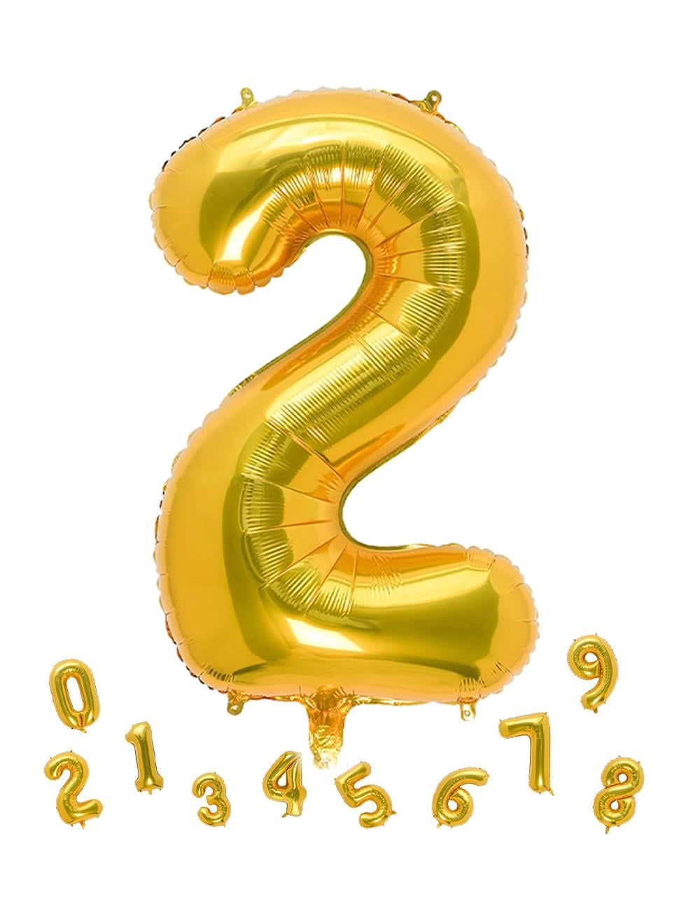 Rakam Folyo Balon 2 Altın Renk 100 Cm - 40