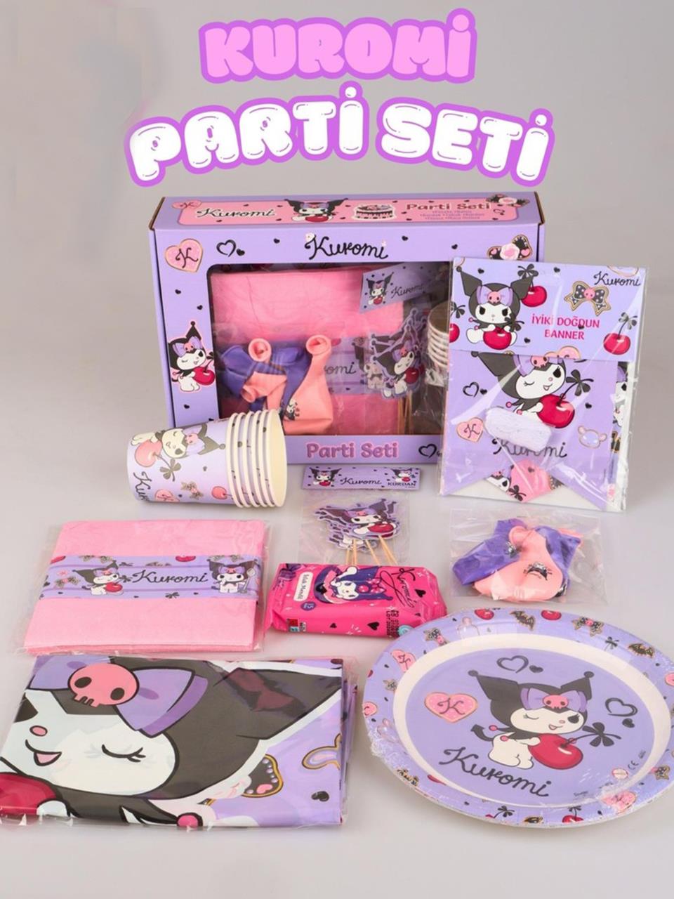 Kuromi Doğum Günü Seti Balonlu Set 44'lü