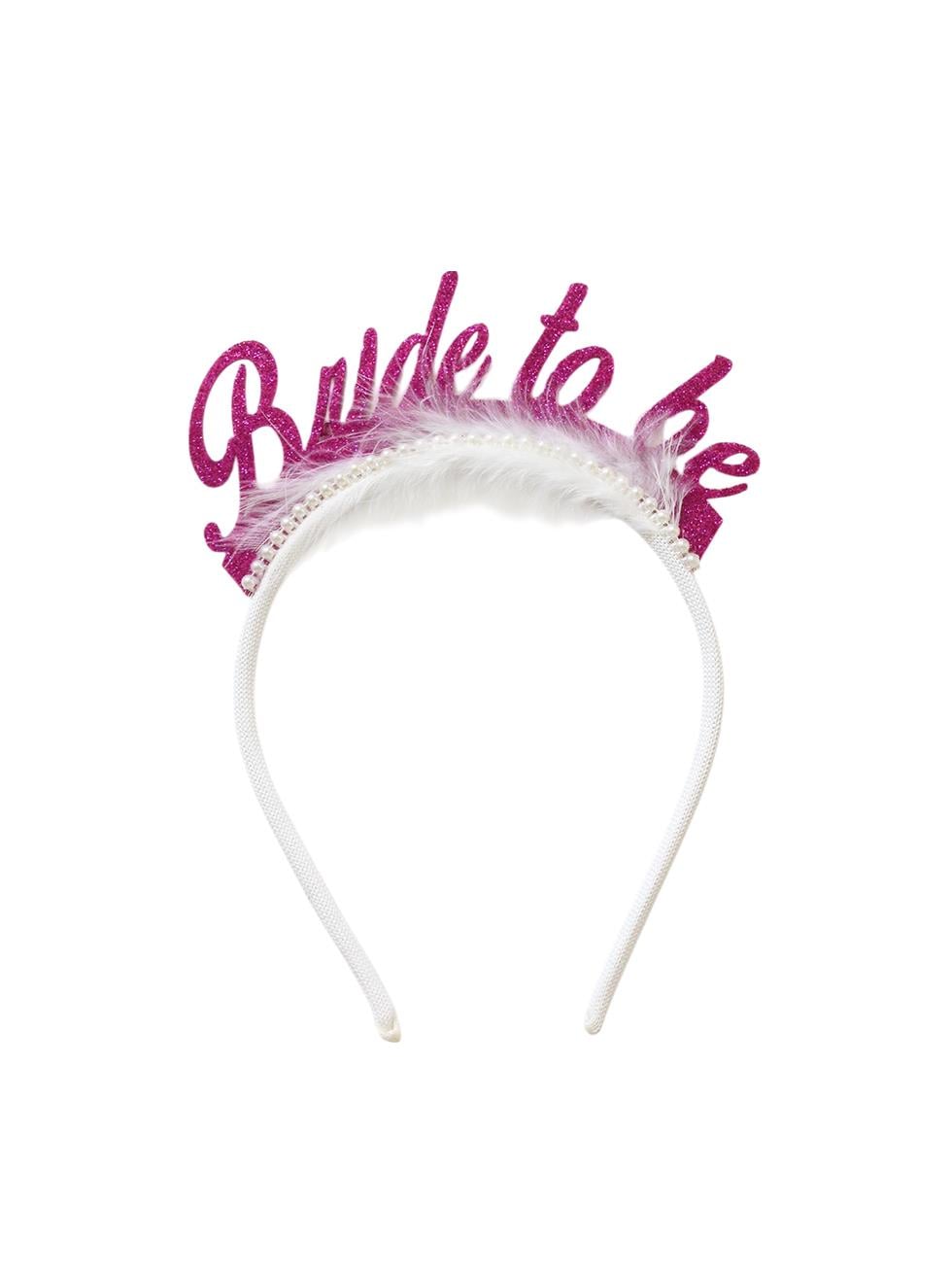 Bride To Be Tüylü Taç Bekarlığa Veda Parti Tacı Fuşya