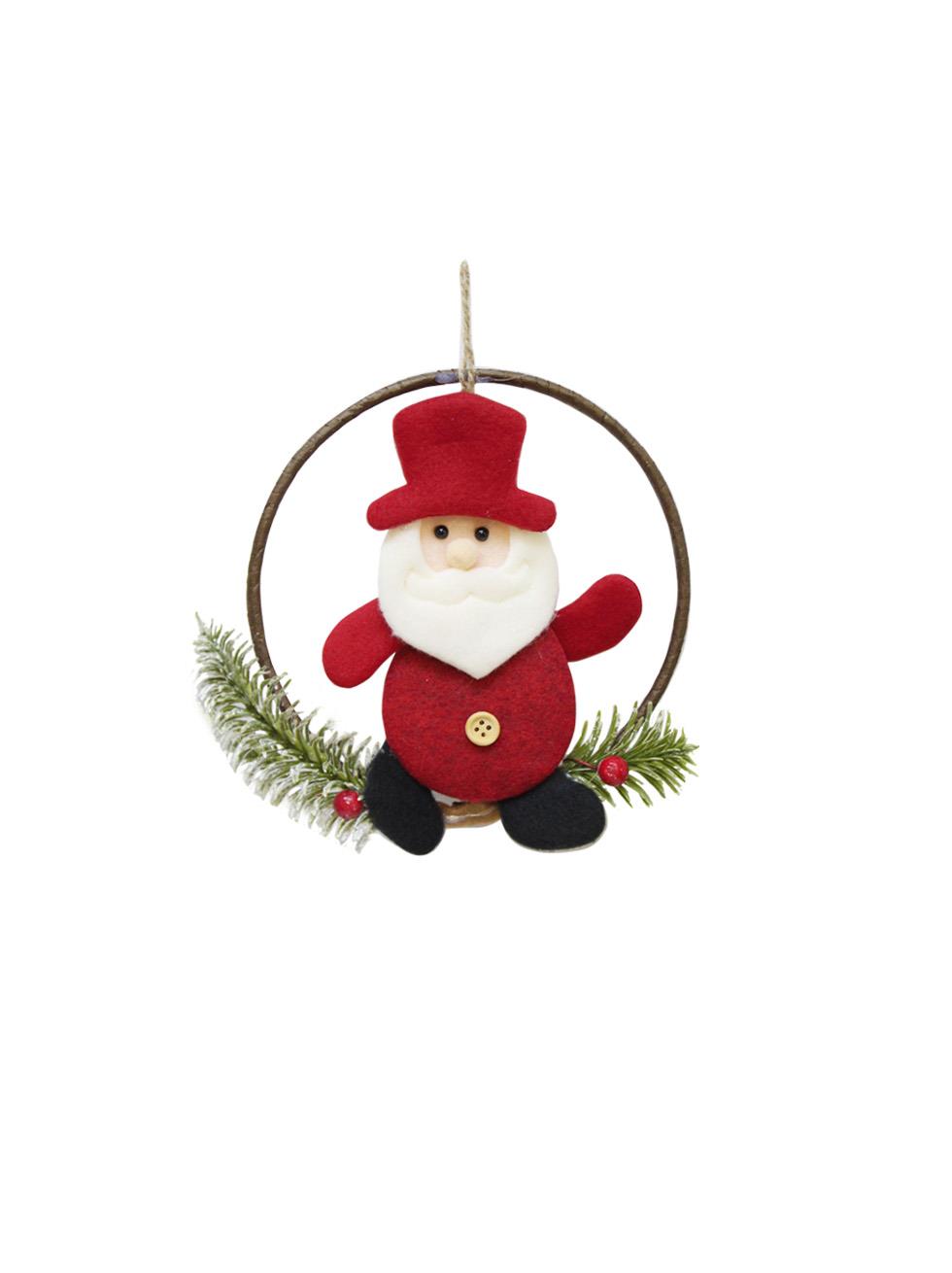 Yılbaşı Kapı Süsü Keçe Noel Baba Figürlü Asılabilir Dekoratif Süs 16 cm