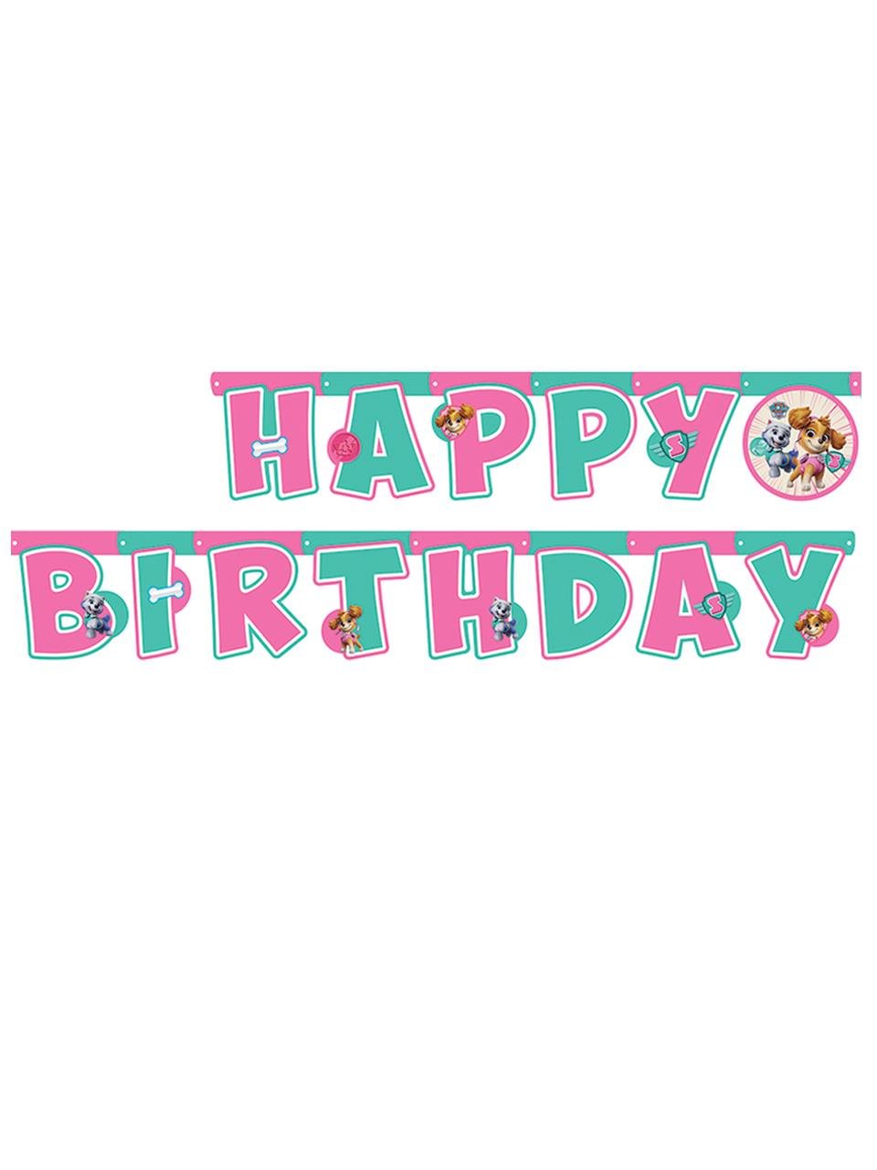 Paw Patrol Sky Temalı Happy Birthday Yazı Banner Doğum Günü Parti Süsü