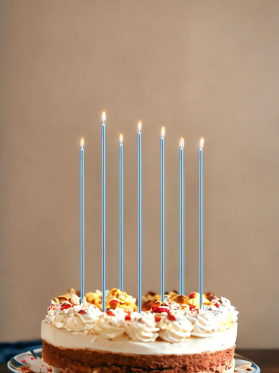 Uzun Pasta Mumu Mavi 20 Cm