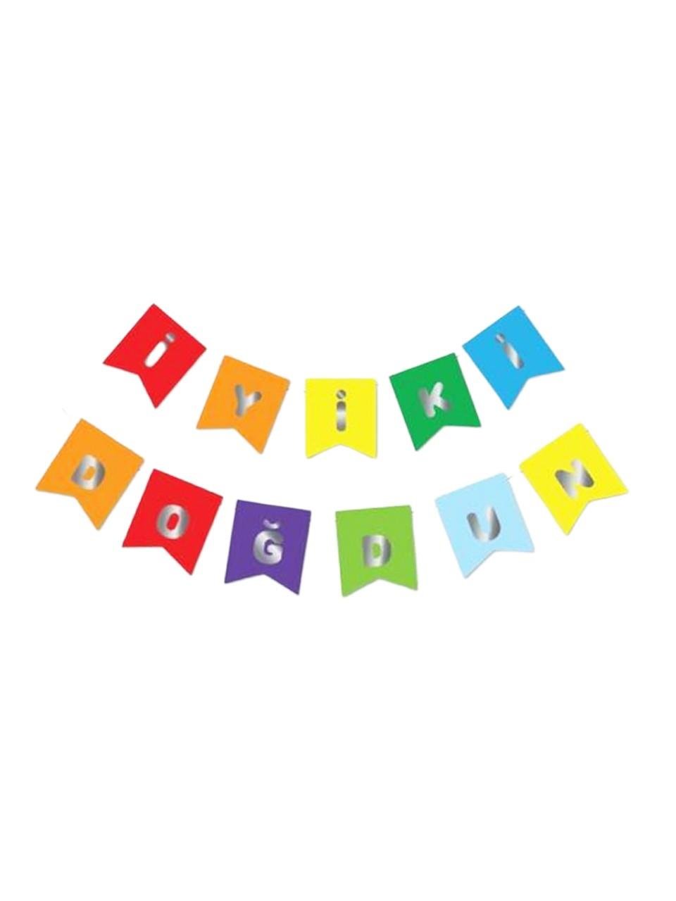 İyi Ki Doğdun Yazı Doğum Günü Banner Renkli Gümüş